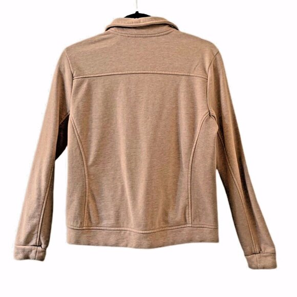 ORVIS Jacket Womens S Tan Passport Stylized Asymmetrical Zip Cotton Blend Coat - Picture 3 of 8